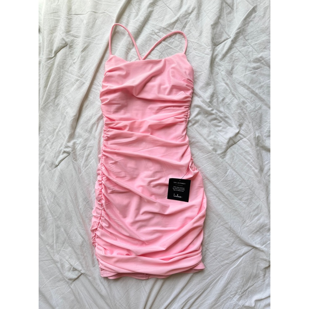 Lulus‎ Pink Ruched Bodycon Mini Dress Women's Size XS Sleveless Tank